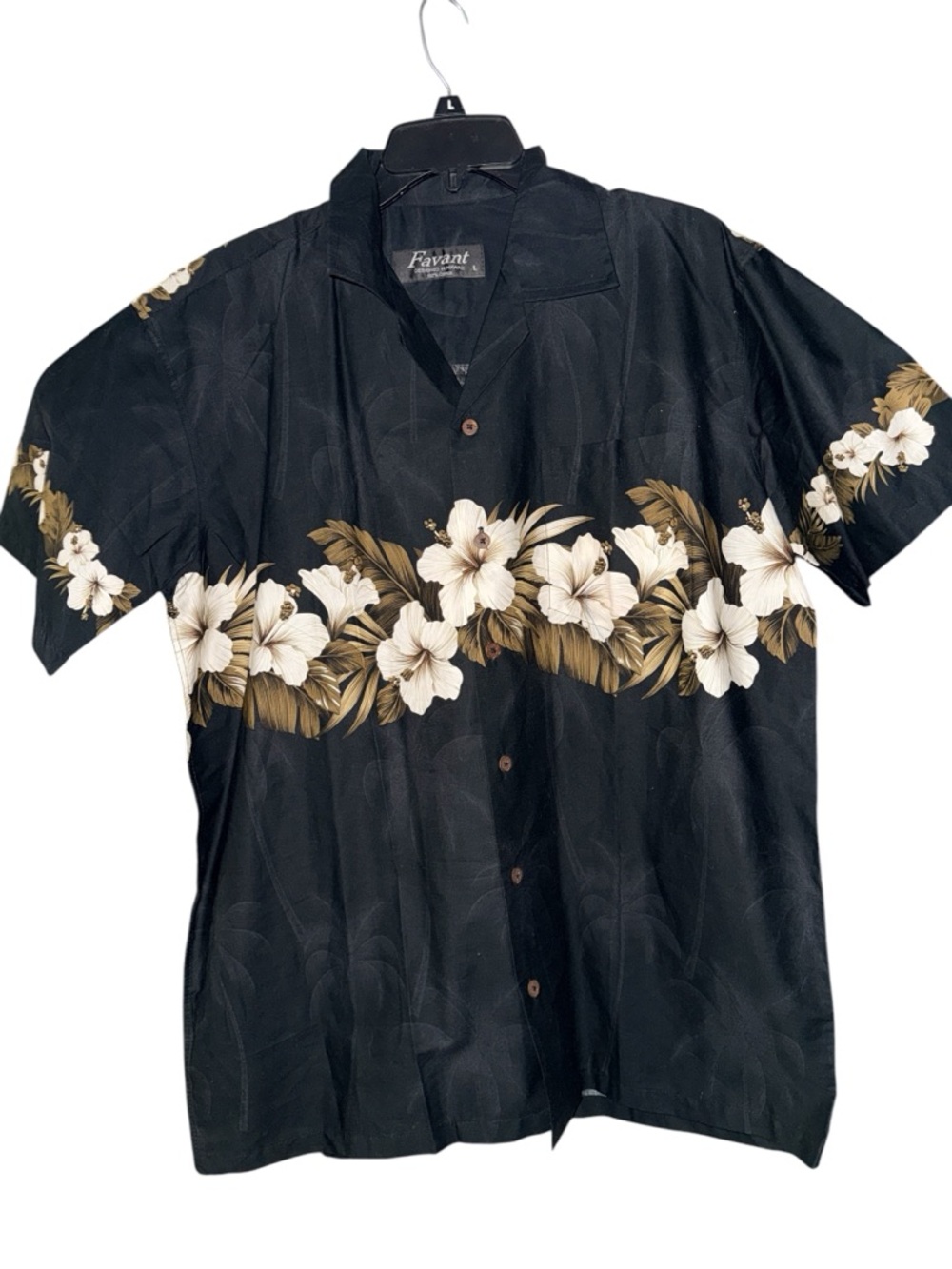 Black Floral Hawaiian Shirt